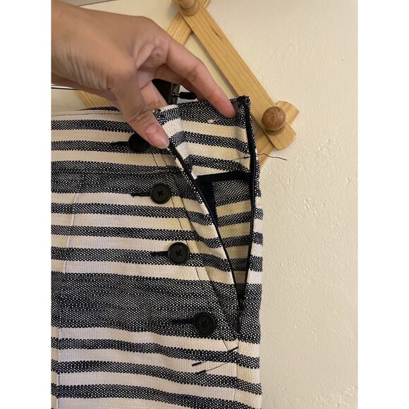 Ann Taylor LOFT Shorts Women's 2 Blue Riviera Striped Sailor Nautical Pockets - Picture 4 of 6